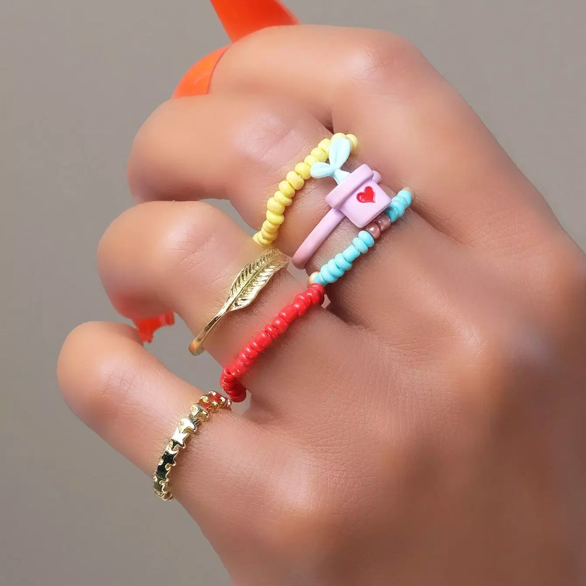 6pcs Bead Decor Ring – Beisat - Main Image