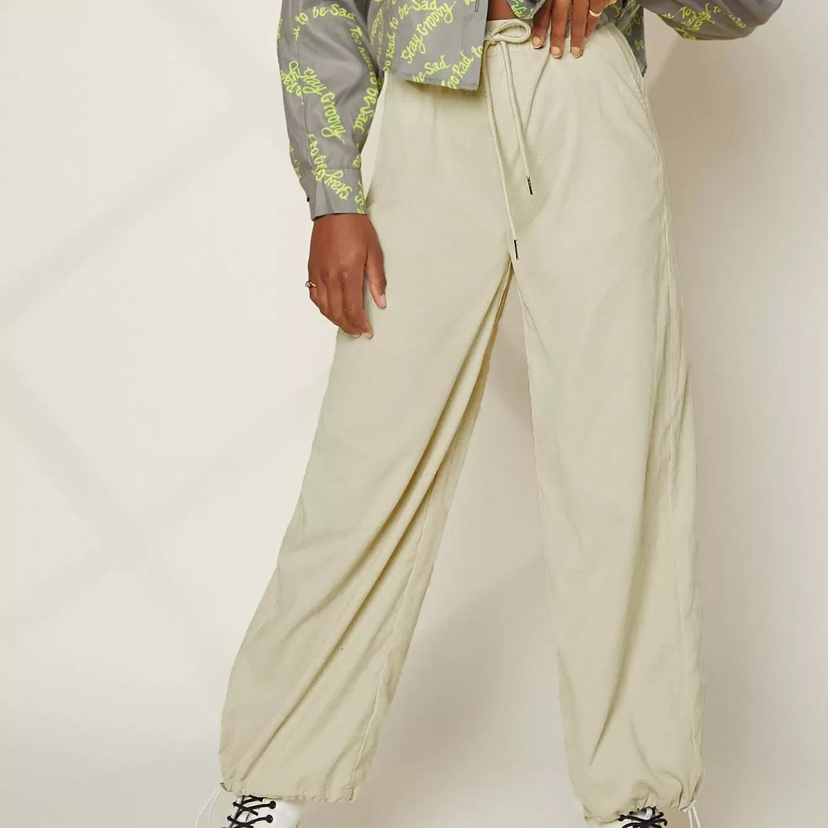 Tie Waist Knot Hem Sweatpants – Beisat - Main Image