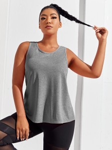 Plus Solid Sports Tank Top