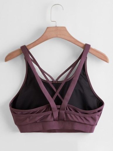 Plus Medium Support Criss Cross Sports Bra