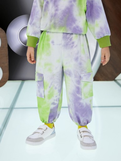 Toddler Boys Tie Dye Flap Pocket Sweatpants