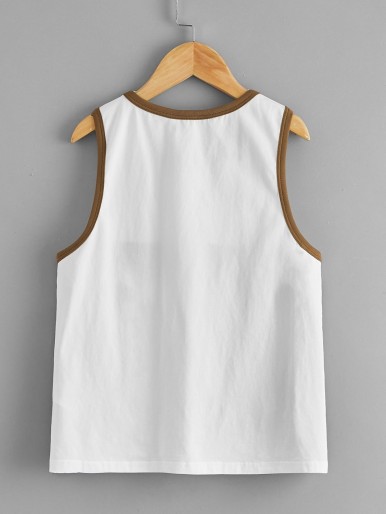 Boys Pocket Front Colorblock Ringer Tank Top