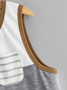 Boys Pocket Front Colorblock Ringer Tank Top