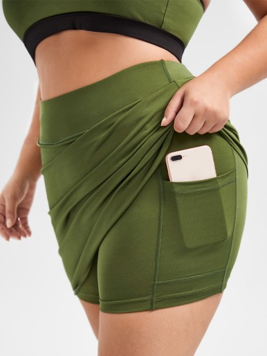 Plus Super Elastic Phone Pocket Sports Skort