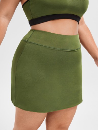 Plus Super Elastic Phone Pocket Sports Skort