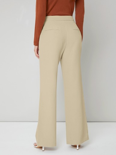 Solid High Waist Wide Leg Pants