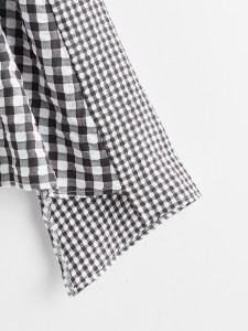 Girls Asymmetrical Hem Gingham Skirt