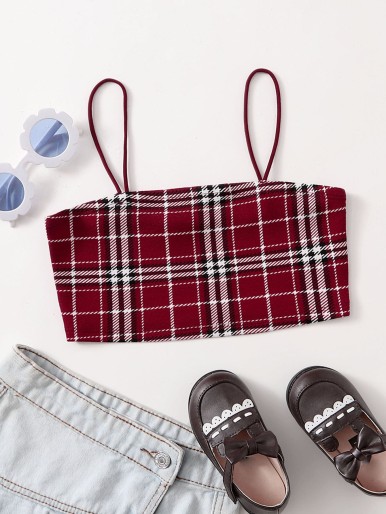 Girls Plaid Cami Top