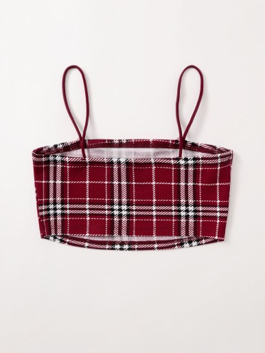 Girls Plaid Cami Top