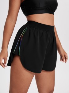 Plus Zipper Side Sports Shorts