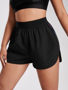 Plus Zipper Side Sports Shorts