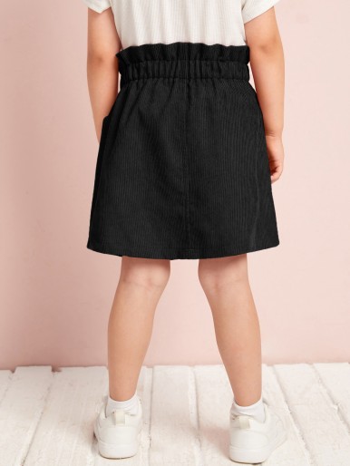 Toddler Girls Paperbag Waist Corduroy Skirt