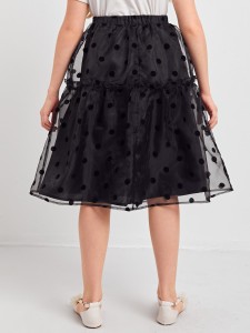 Girls Polka Dot Mesh Skirt