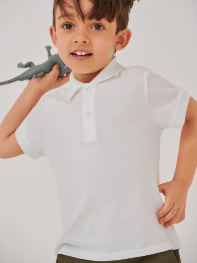 Toddler Boys Cotton Solid Half Placket Polo Shirt