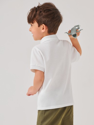 Toddler Boys Cotton Solid Half Placket Polo Shirt