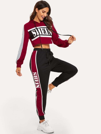 SHEIN Fishnet Insert Sweatshirt And Pants Set  Outfits with leggings,  Sporty outfits, Fashion outfits
