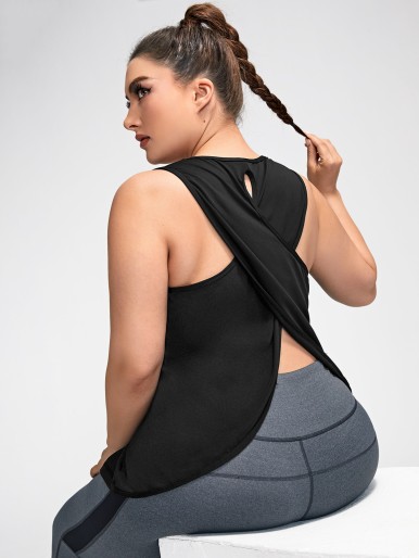 Plus Criss Cross Back Sports Tee