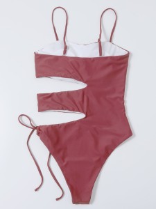 Cut-out Tie Side One Piece Swimsuit