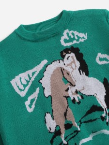 Toddler Girls 1pc Horse Pattern  Sweater