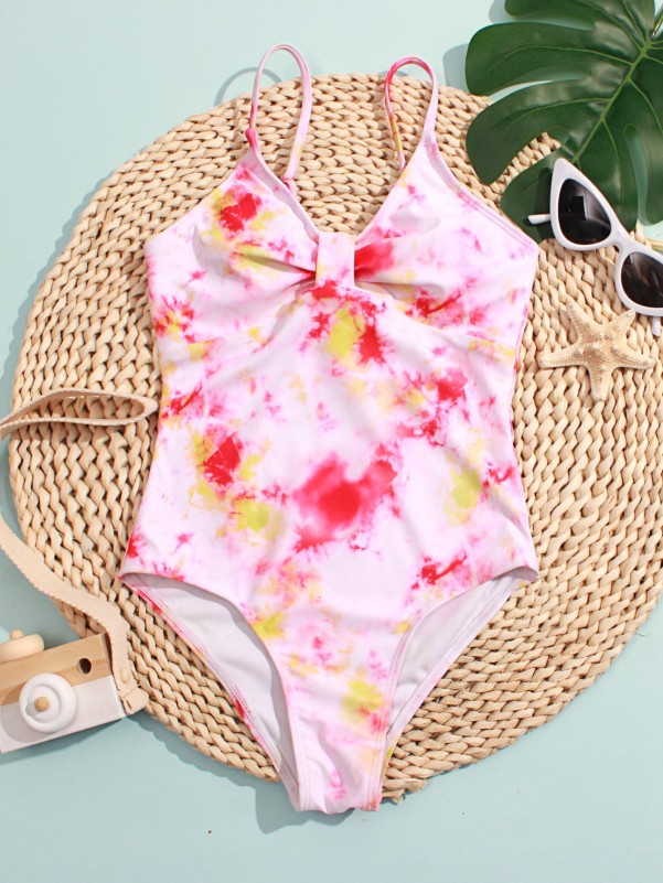 Girls Tie Dye One Piece Swimsuit