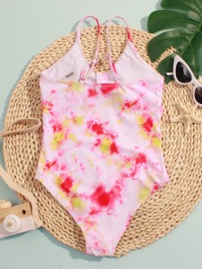 Girls Tie Dye One Piece Swimsuit