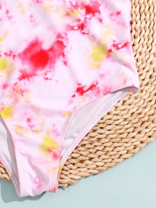 Girls Tie Dye One Piece Swimsuit