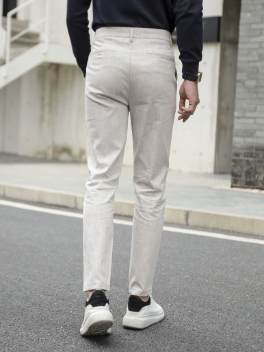 Men Slant Pocket Tailored Pants