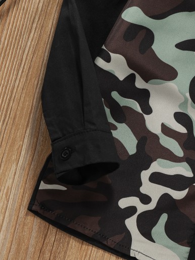 Toddler Boys Contrast Camo Panel Shirt