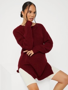 Maternity Drop Shoulder Split Hem Sweater