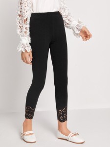 Girls Laser Cut Scallop Edge Leggings