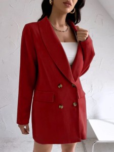 Shawl Collar Double Breasted Blazer & Bodycon Skirt