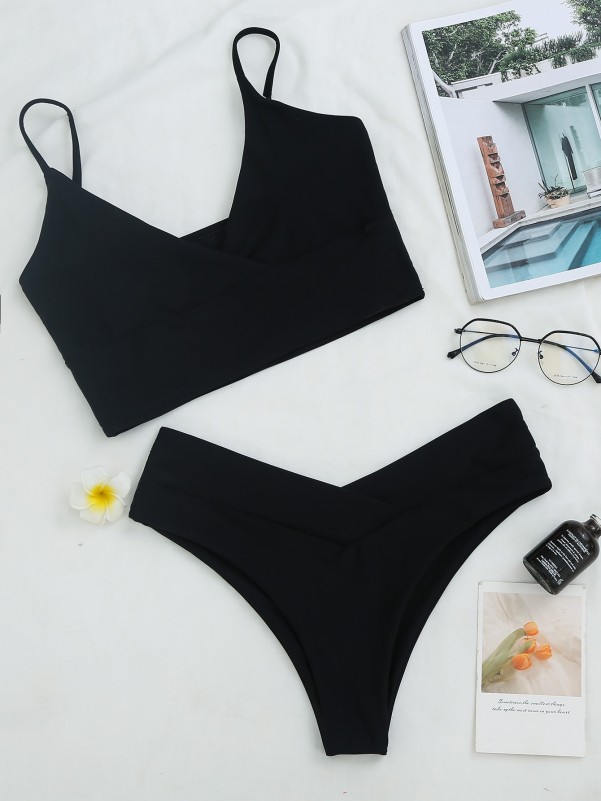 Surplice Neck Bikini Swimsuit