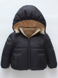 Toddler Boys Teddy Lined Hooded Puffer Coat