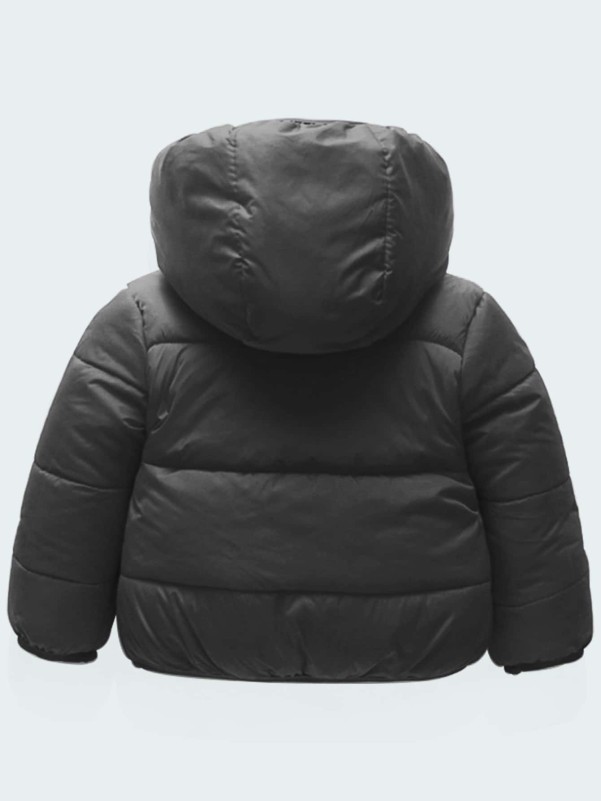 Toddler Boys Teddy Lined Hooded Puffer Coat