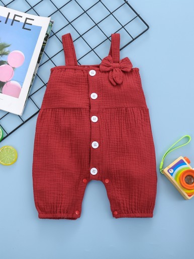 Baby Girl Bow Front Cami Romper