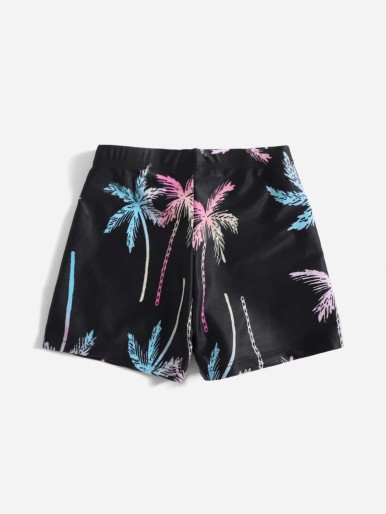 Toddler Boys Palm Tree Print Swim Shorts