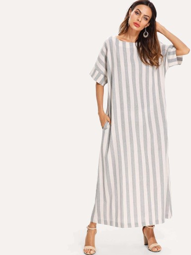Block Stripe Longline Dress