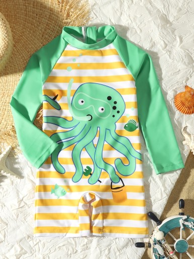 Toddler Boys Cartoon Graphic One Piece Swimsuit