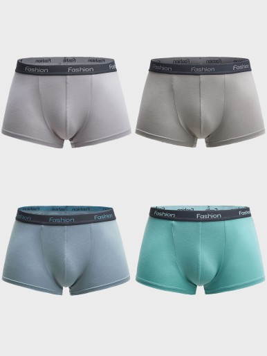 Men 4 Pack Letter Tape Boxer Brief