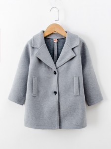 Toddler Boys Lapel Collar Overcoat