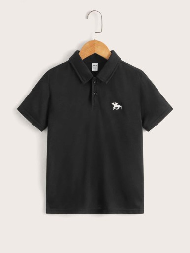 Boys Horse Embroidered Polo Shirt