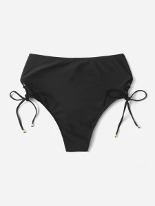 Plus Solid Tie Side Bikini Bottom