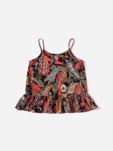 Toddler Girls Paisley Print Ruffle Hem Cami Top