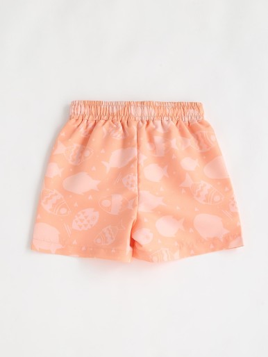 Toddler Boys Fish Print Swim Shorts