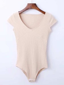 Cap Sleeve Ribbed Bodysuit