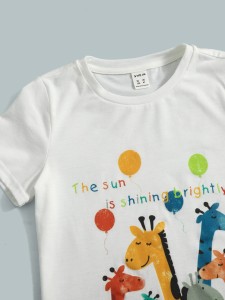 Toddler Boys Slogan & Giraffe Print Tee