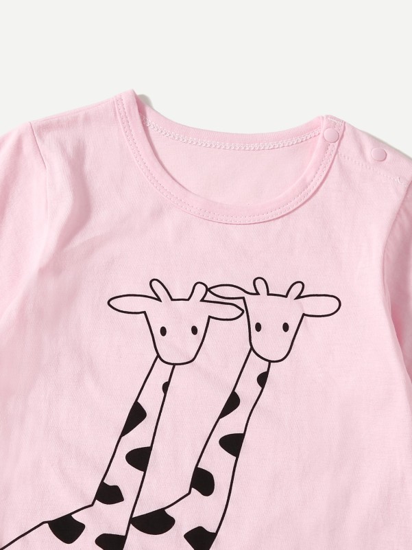 Baby Girl Giraffe Print Romper