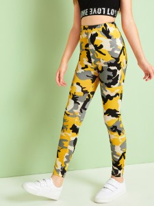 Girls Camo Print Leggings