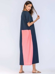 Color Block Hidden Pocket Dress