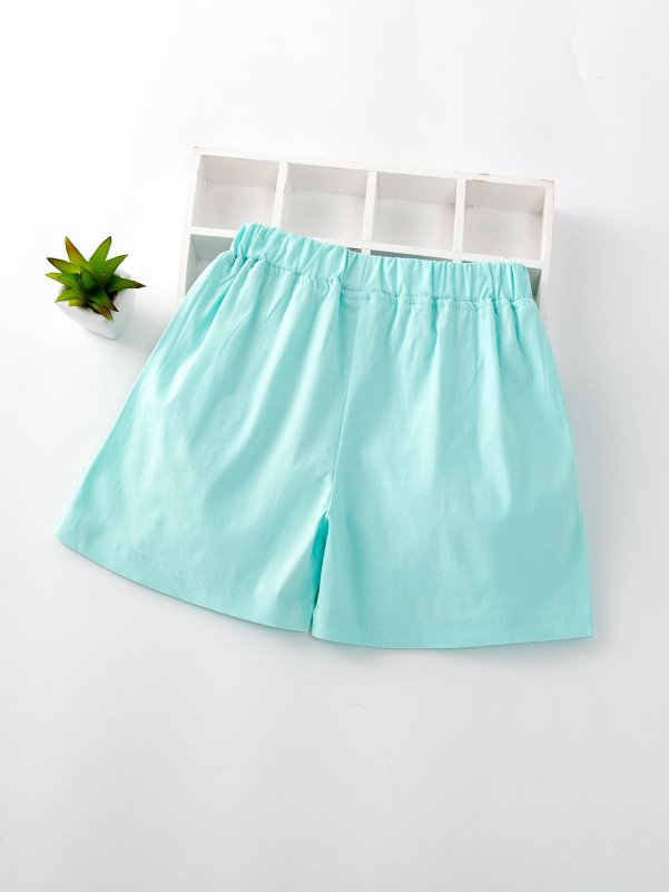 Girls Solid Wide Leg Shorts